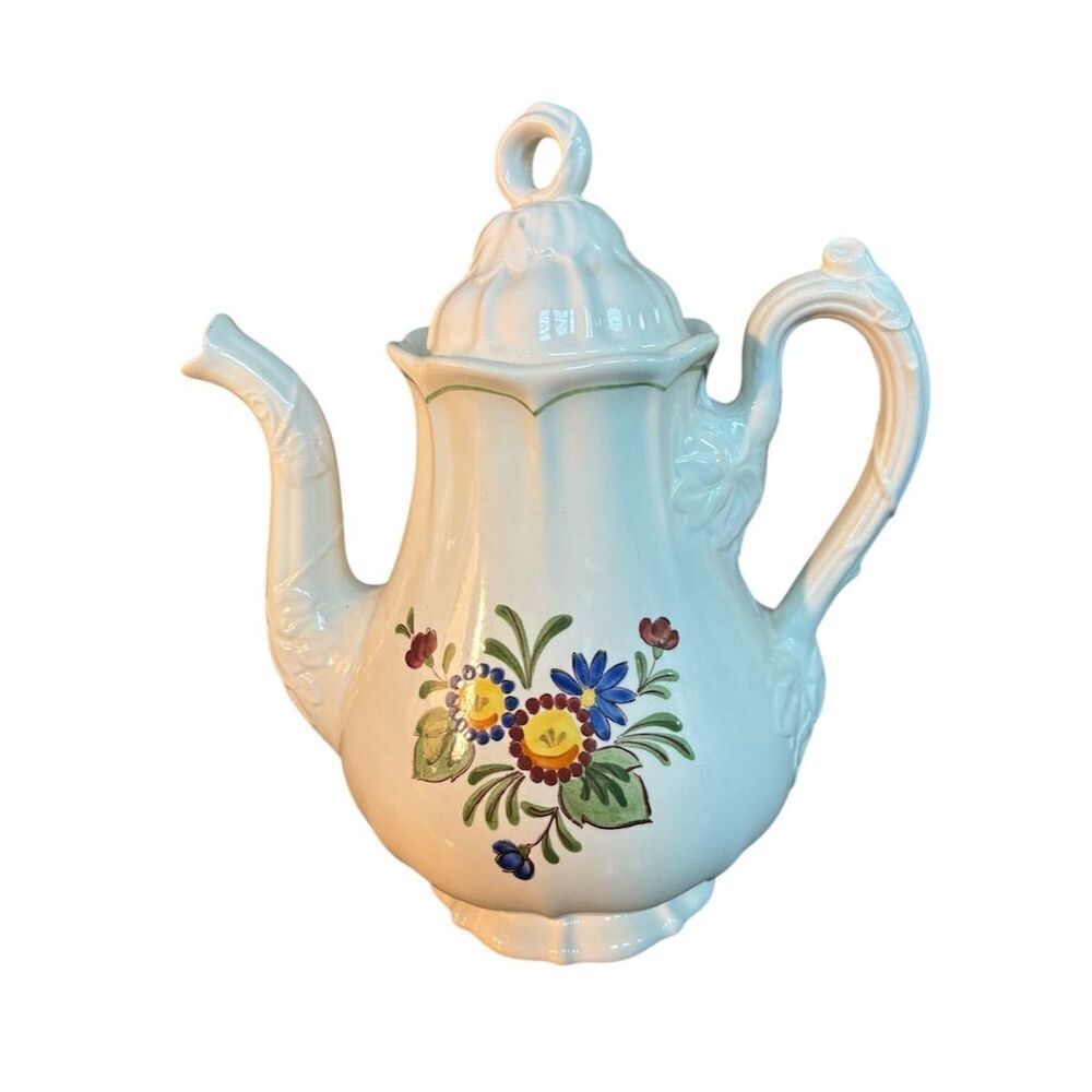 Vintage Metlox Poppy Trail Ceramic Coffeepot Quail Ridge Pattern